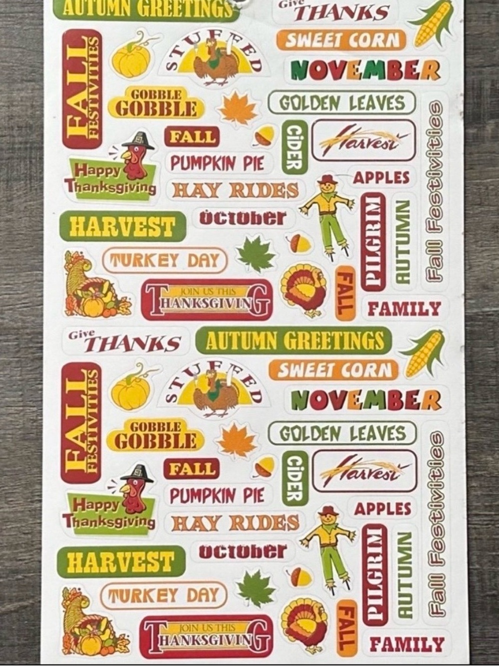 💞 New Autumn Thanksgiving Scrapbook Craft Stickers